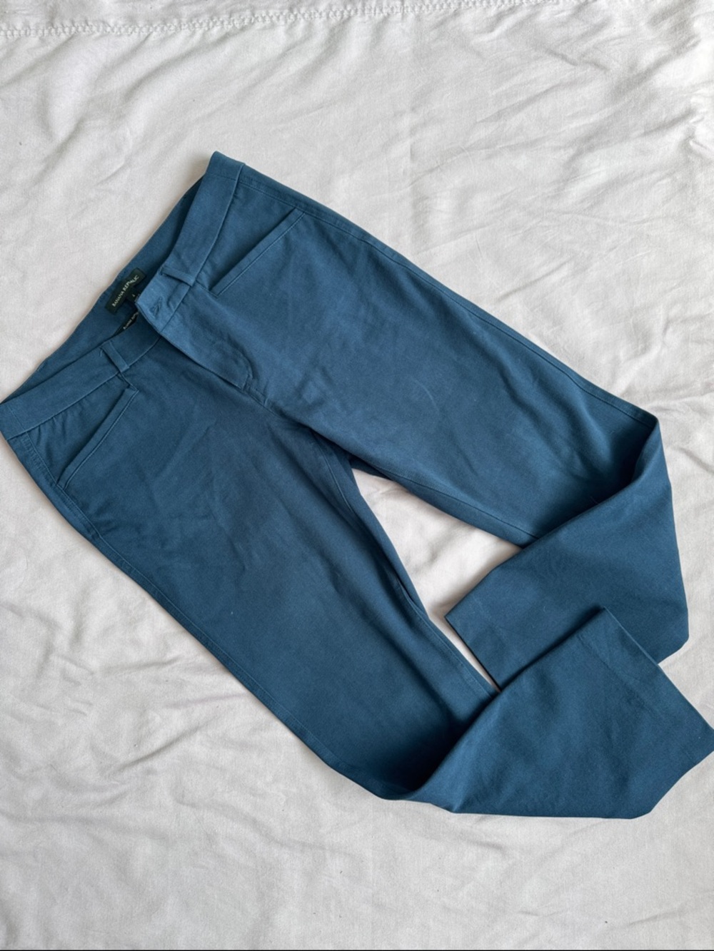Banana Republic Straight-Leg Pants in Teal Blue